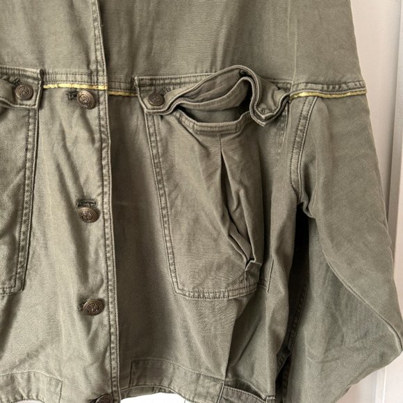 Free People Green Slouchy Military Jacket size XS - Picture 4 of 15